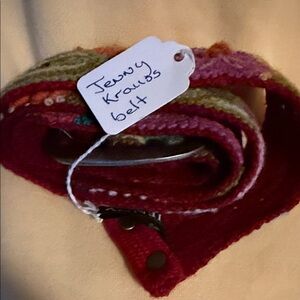 35” Jenny Kraus Handwoven Multicolor Wool Belt